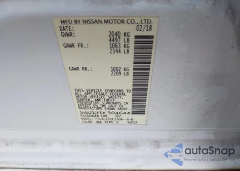 2018 Nissan Leaf S из США, поврежденный, VIN 1N4AZ1CP8JC304644